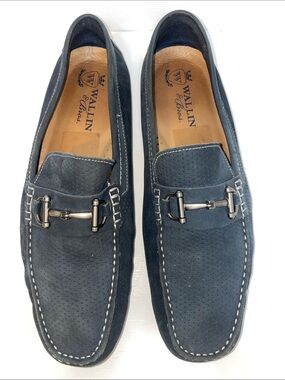 Wallin & Bros Navy Suede Leather Driving Mocs/Loafers - Sz 12